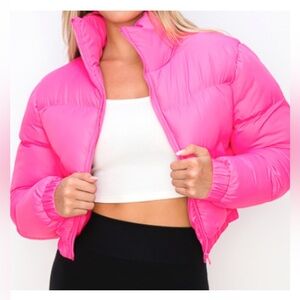 Women’s Hot Pink Padded Puffer Jacket NWT